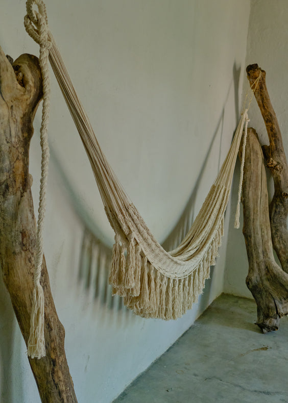 Hamac Mexicain Makamah Coton Naturel – Tresse Main – Neuf Avec étiquette